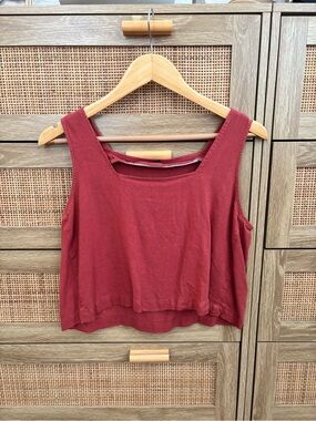 Ann Taylor Brick Red Sleeveless Crop Top